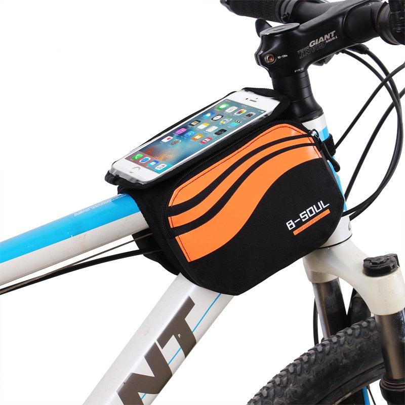 Bicycle Front Touch Screen Phone Bag MTB Road Bike Cycling Mobile Bag Cycle Front Bag 5.7 inch Cellphone Bag Bicycle Accessories