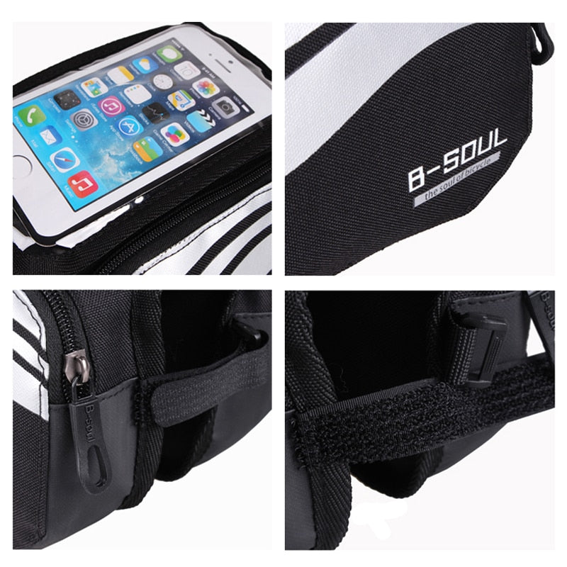 Bicycle Front Touch Screen Phone Bag MTB Road Bike Cycling Mobile Bag Cycle Front Bag 5.7 inch Cellphone Bag Bicycle Accessories