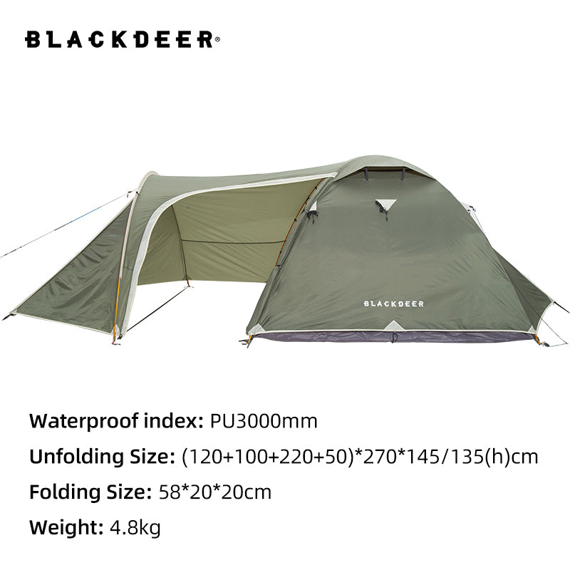 Blackdeer Archeos 2P Backpacking Tent Outdoor Camping 4 Season Tent With Snow Skirt Double Layer