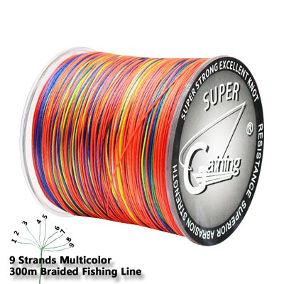 Braided Fishing Line 9 Strands PE Multicolor Fishing Lines 300m 500m 1000m 1500m Strong Strength