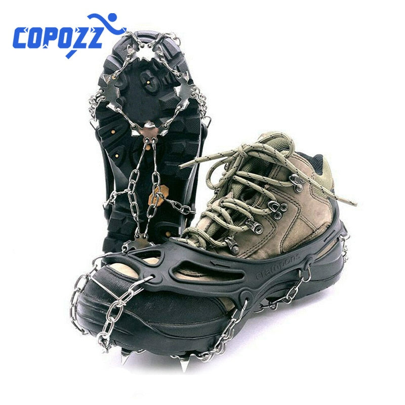 COPOZZ Outdoor Climbing Anti-slip Crampons Winter Walk 19 Teeth Ice Fishing Snowshoes Hiking