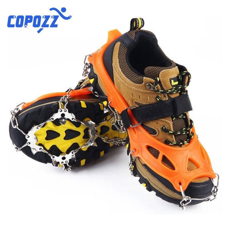 COPOZZ Outdoor Climbing Anti-slip Crampons Winter Walk 19 Teeth Ice Fishing Snowshoes Hiking