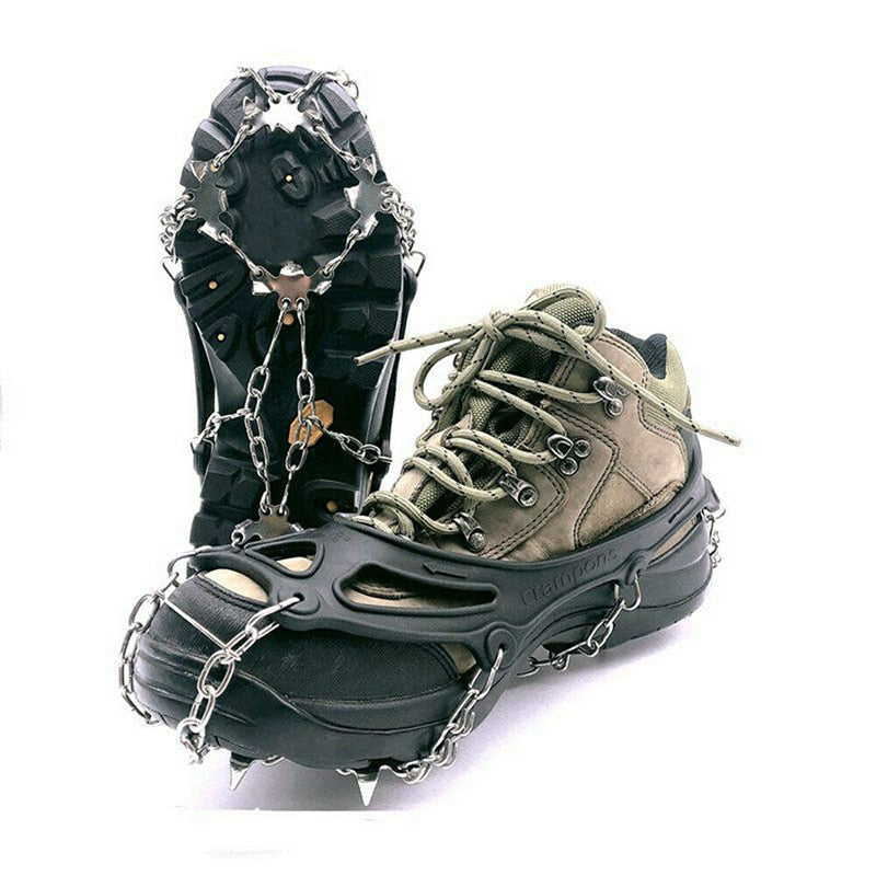 COPOZZ Outdoor Climbing Anti-slip Crampons Winter Walk 19 Teeth Ice Fishing Snowshoes Hiking
