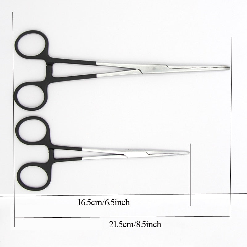 Crazy Shark 6.5''/8.5''Stainless Steel Fly Fishing Forceps Hook Remover Tackle Straight Tip Clamps Fishing Plier Tools