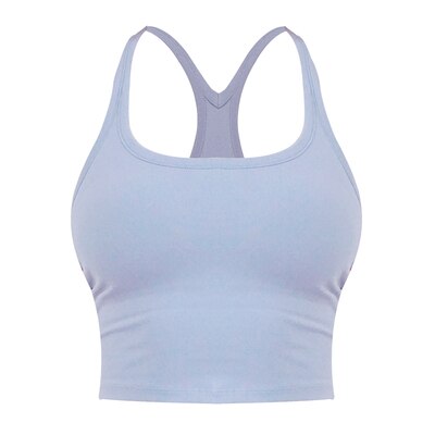 Sports Vest Women Elastic Tight Sleeveless Running Vest Sexy Crop Top Workout Quick-Dry Yoga