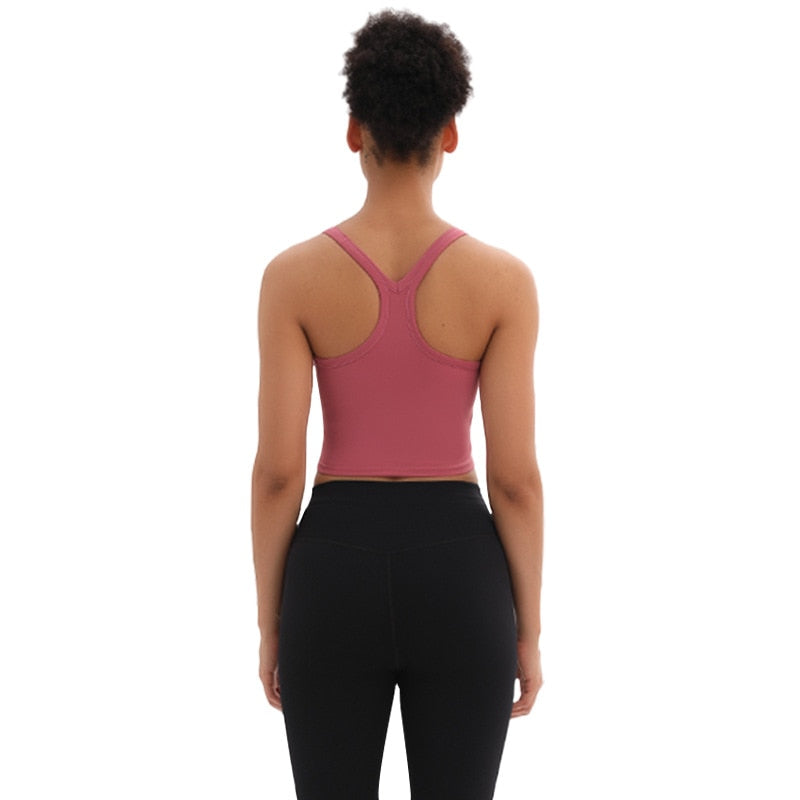 Sports Vest Women Elastic Tight Sleeveless Running Vest Sexy Crop Top Workout Quick-Dry Yoga