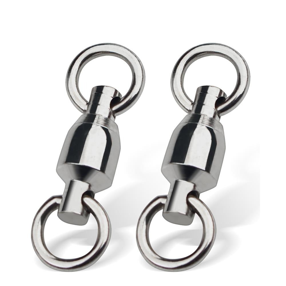 DNDYUJU 10pcs Stainless Steel Fishing Heavy Duty Ball Bearing Swivel With Solid Ring Connector Fishhook Tackle Accessory Tool
