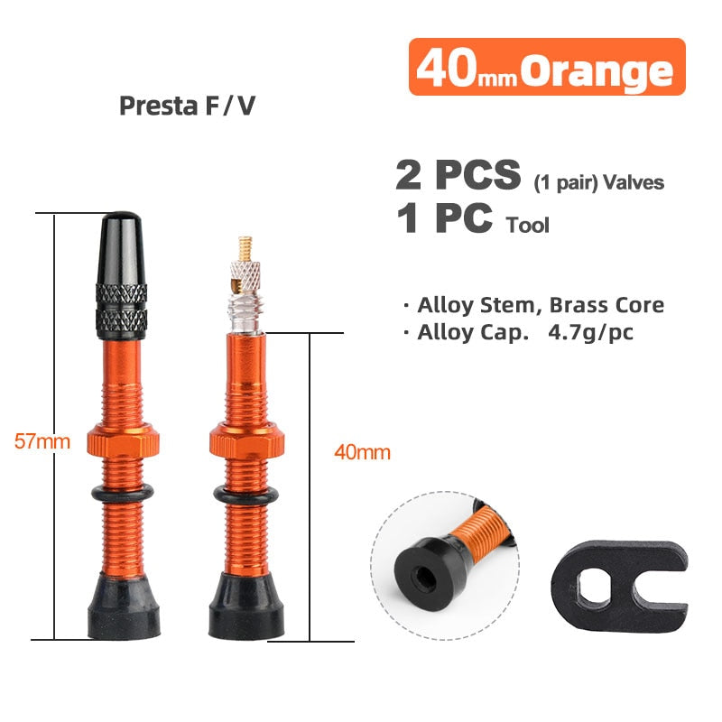 Brass or Alloy Stem Bicycle F/V Presta Tubeless Tire Valve Road Bike MTB Nipple