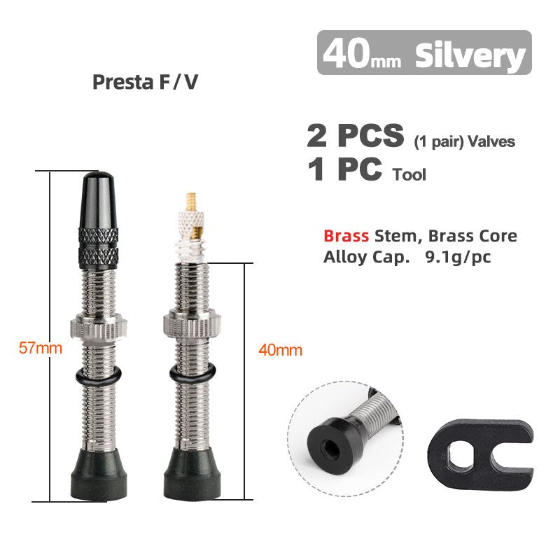 Brass or Alloy Stem Bicycle F/V Presta Tubeless Tire Valve Road Bike MTB Nipple