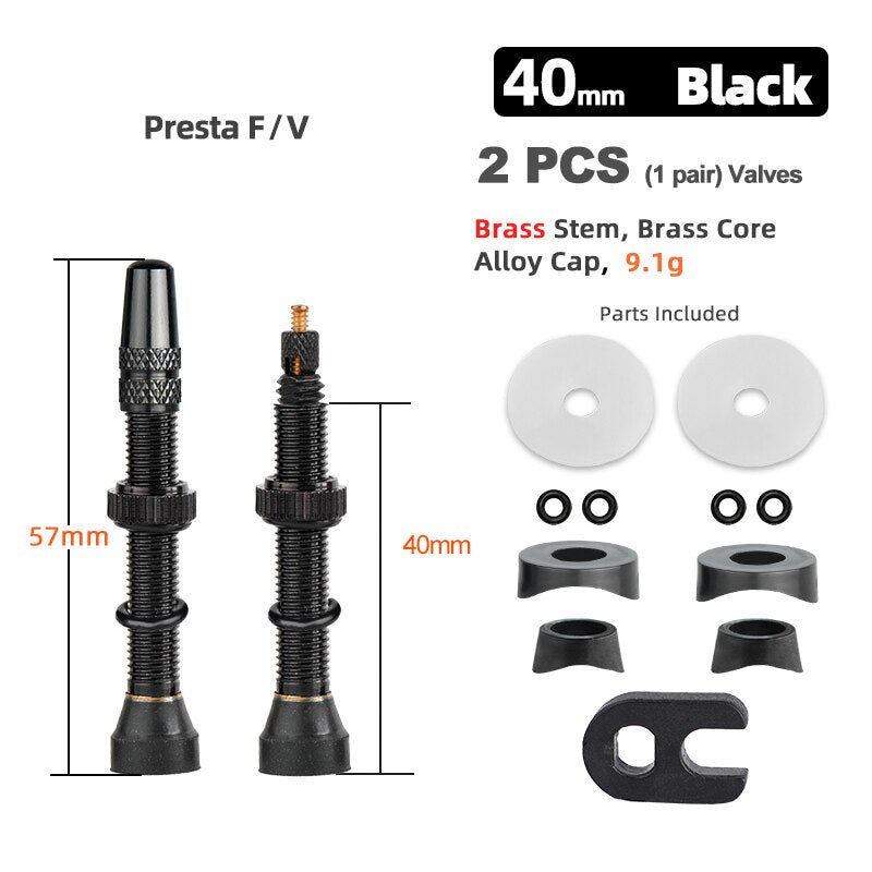 Brass or Alloy Stem Bicycle F/V Presta Tubeless Tire Valve Road Bike MTB Nipple