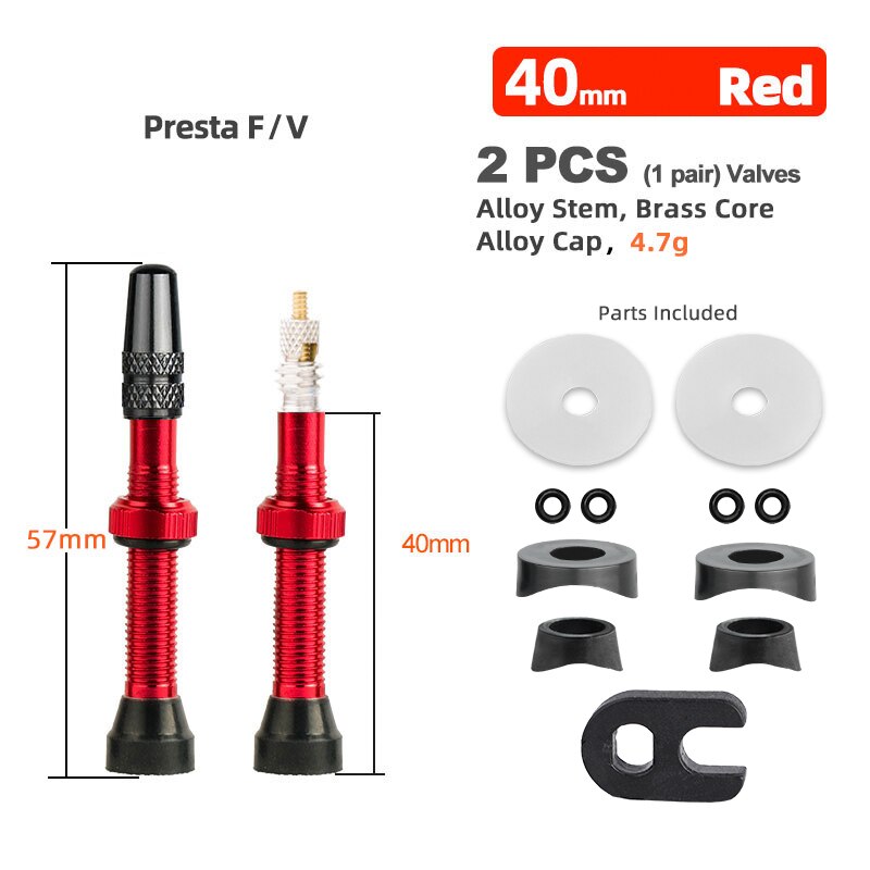 Brass or Alloy Stem Bicycle F/V Presta Tubeless Tire Valve Road Bike MTB Nipple