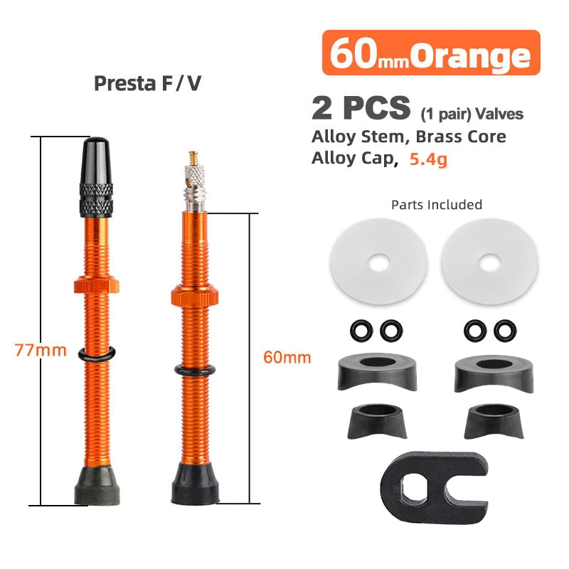 Brass or Alloy Stem Bicycle F/V Presta Tubeless Tire Valve Road Bike MTB Nipple