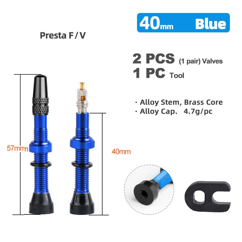 Brass or Alloy Stem Bicycle F/V Presta Tubeless Tire Valve Road Bike MTB Nipple
