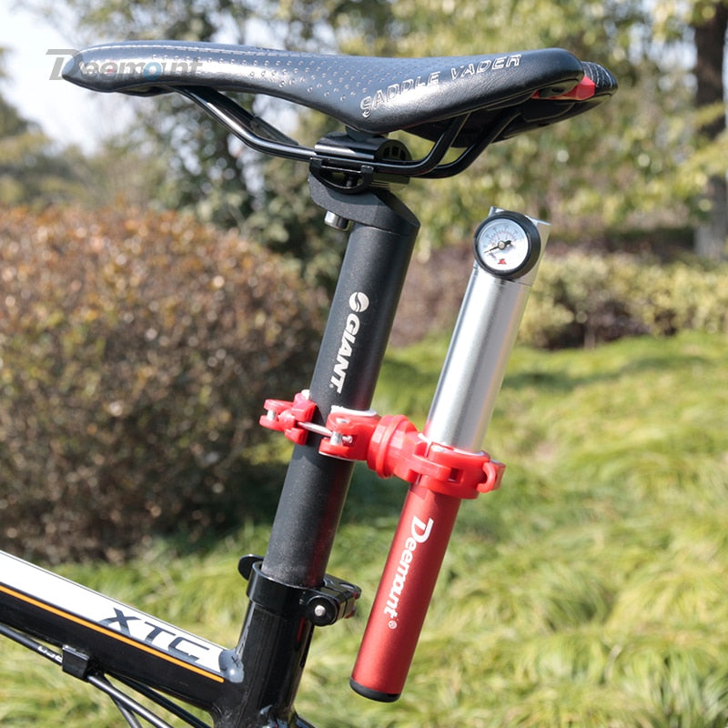 Deemount Bicycle Light Bracket Bike Lamp Holder LED Torch Headlight Pump Stand Quick Release Mount