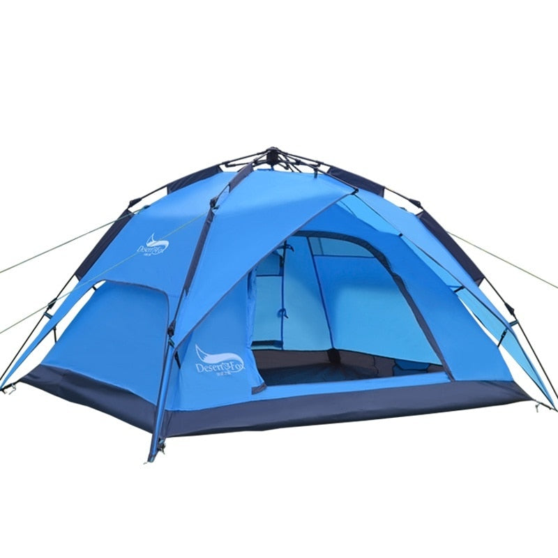 Desert&Fox Automatic Camping Tent, 3-4 Person Family Tent Double Layer Instant Setup Protable