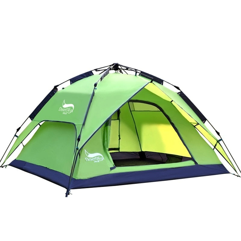 Desert&Fox Automatic Camping Tent, 3-4 Person Family Tent Double Layer Instant Setup Protable