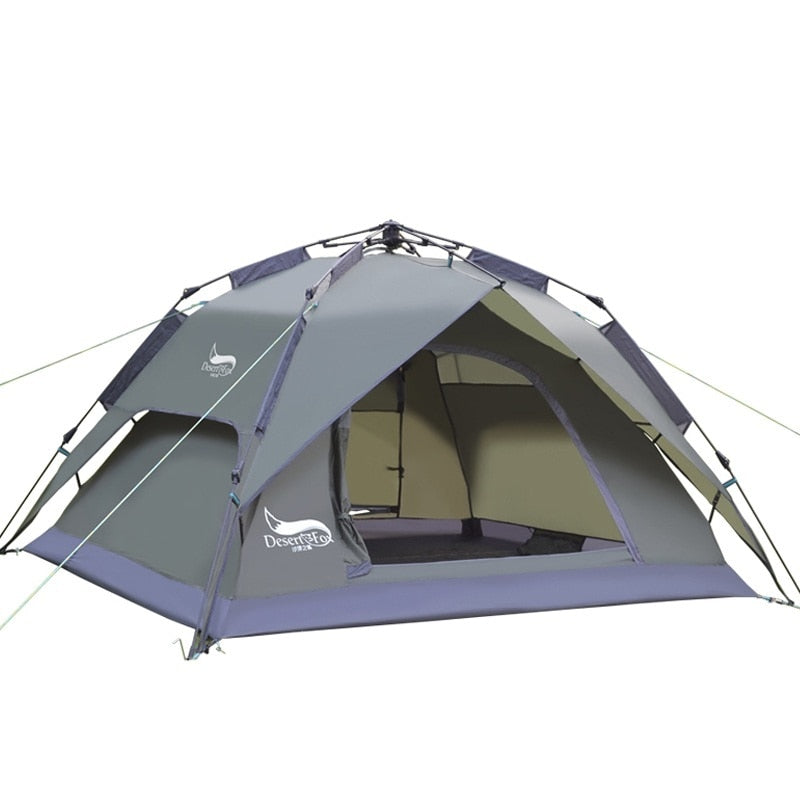 Desert&Fox Automatic Camping Tent, 3-4 Person Family Tent Double Layer Instant Setup Protable