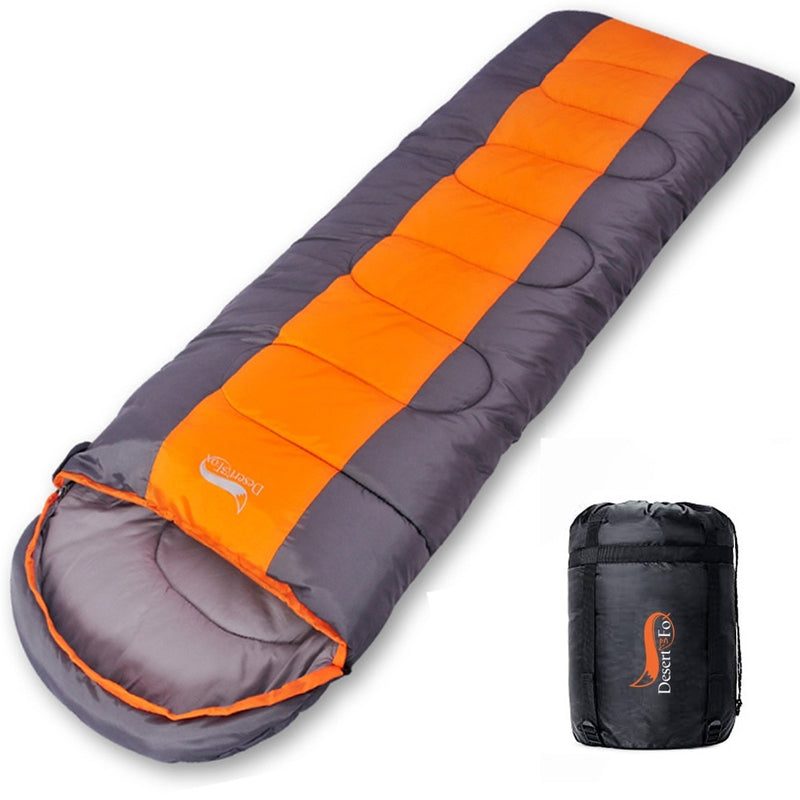 Desert & Fox Camping Sleeping Bag, Lightweight 4 Season Warm & Cold Envelope Backpacking Sleeping