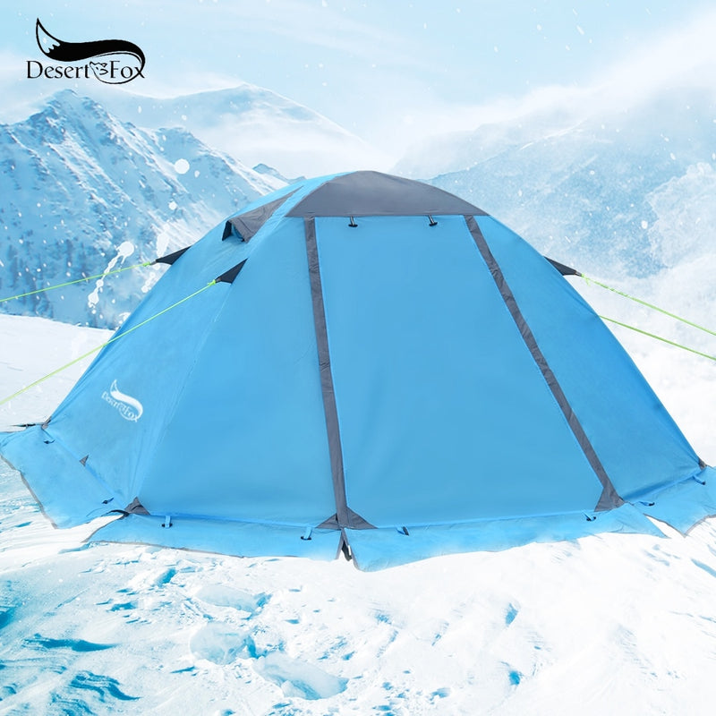 Winter Tent with Snow Skirt 2 Person Aluminum Pole Tent Lightweight Backpacking Tent