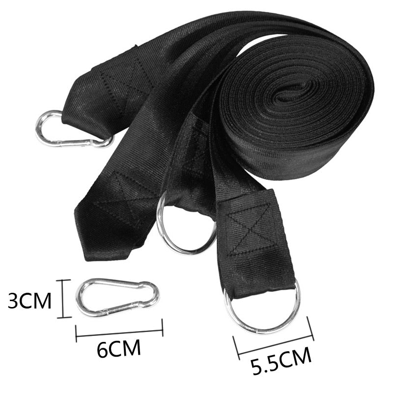 Essential Can Hold 200kg OutDoor Camping Hiking Hammock Hanging Belt Hammock Strap Rope with Metal