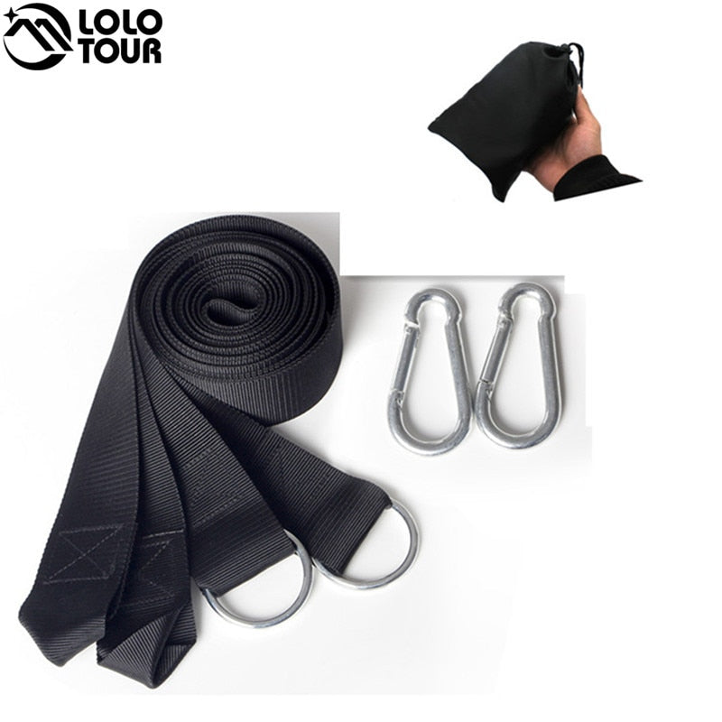 Essential Can Hold 200kg OutDoor Camping Hiking Hammock Hanging Belt Hammock Strap Rope with Metal