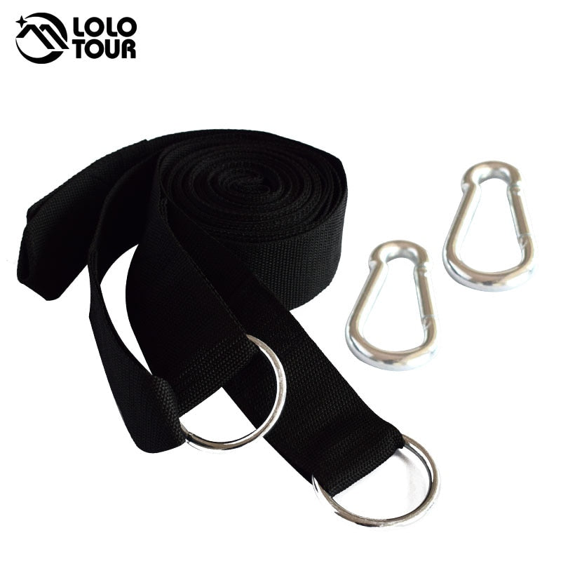 Essential Can Hold 200kg OutDoor Camping Hiking Hammock Hanging Belt Hammock Strap Rope with Metal