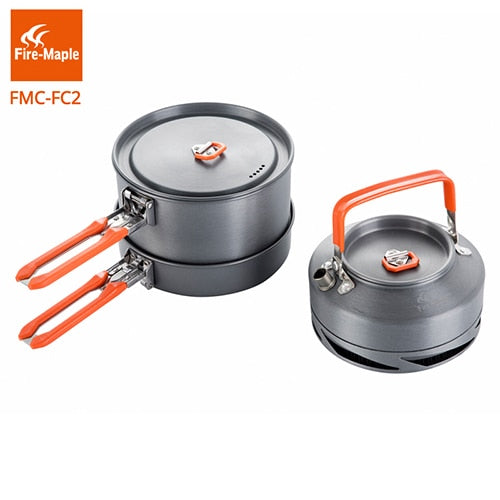 Fire Maple Camping Utensils Dishes Cookware Set Picnic Hiking Heat Exchanger Pot Kettle FMC-FC2