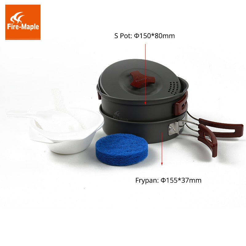 Camping Pot Outdoor Camping 1-2 Persons Outdoor Cutlery Cooking Cookware Picnic FMC-203