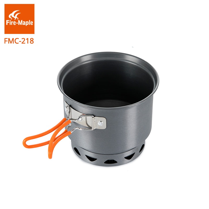 Cooking Cookware Pots Set Outdoor Camping Foldable Heat Exchanger Aluminum for 2-3 Persons FMC-218
