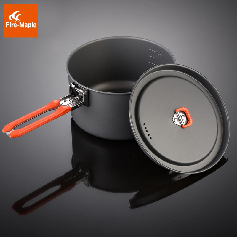 Feast 3 Outdoor Cookware Backpacking Cooking Pot Pan Set Foldable Handle 2 Pots 1 Frypan FMC-F3