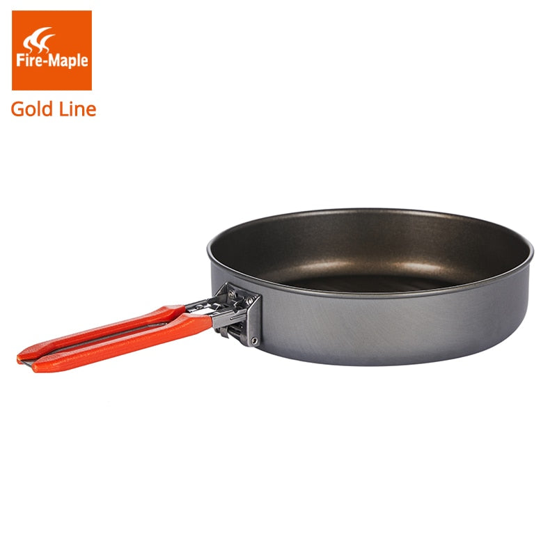 Gold Line Non-stick Frying Pan Outdoor Camping Hiking Skillet with Non Stick Coating Fryan 0.9L 210G