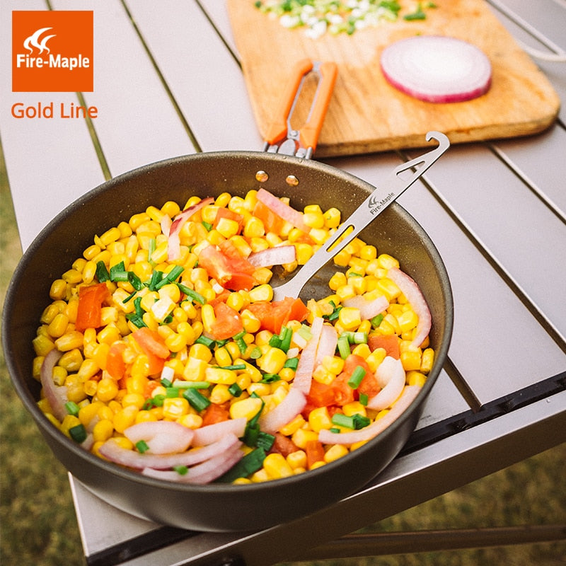 Gold Line Non-stick Frying Pan Outdoor Camping Hiking Skillet with Non Stick Coating Fryan 0.9L 210G