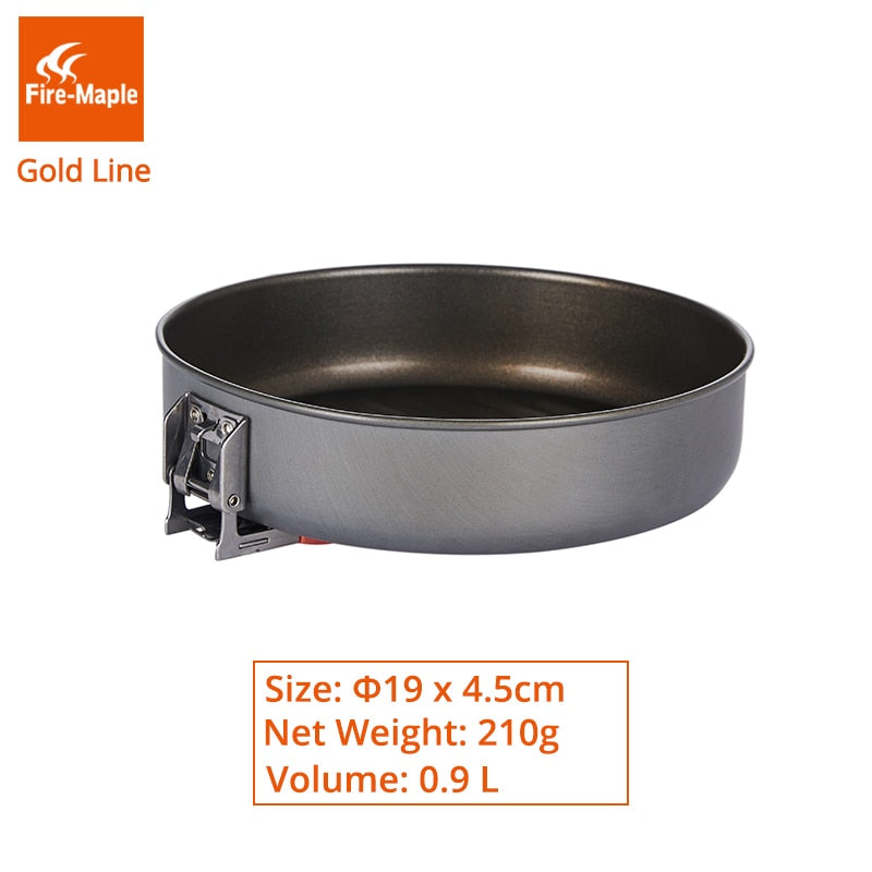 Gold Line Non-stick Frying Pan Outdoor Camping Hiking Skillet with Non Stick Coating Fryan 0.9L 210G