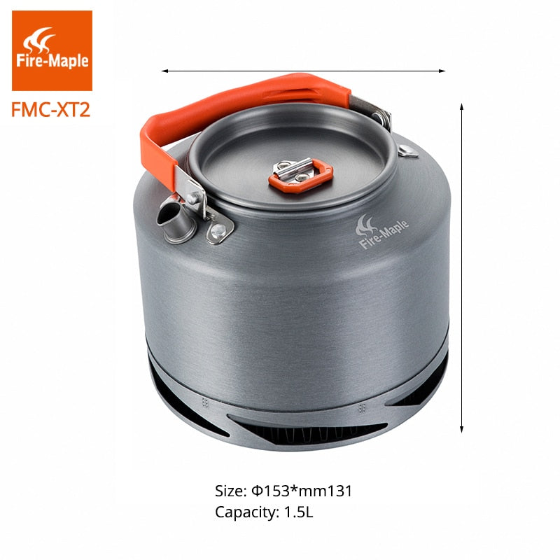 Fire Maple Hiking Kettle Outdoor Camping Cookware Heat Exchange Pinic Kettle Tea Coffee Pot 1.5L