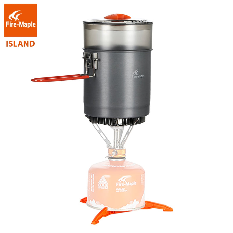 Island Steamer Kit Outdoor Cooking Set Windproof Heat Exchanger Camping Cookware Dishes