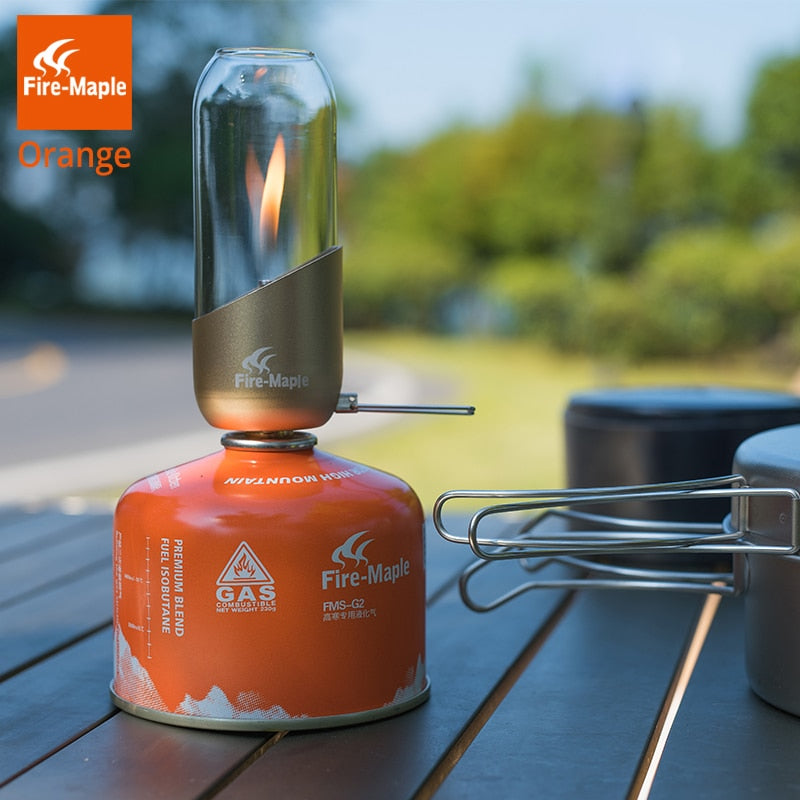 Orange Gas Lantern Outdoor Propane Isobutane Fuel Lights for Camping Gas Lamp