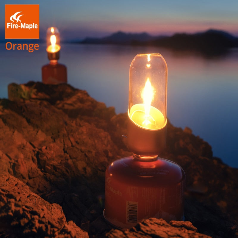Orange Gas Lantern Outdoor Propane Isobutane Fuel Lights for Camping Gas Lamp