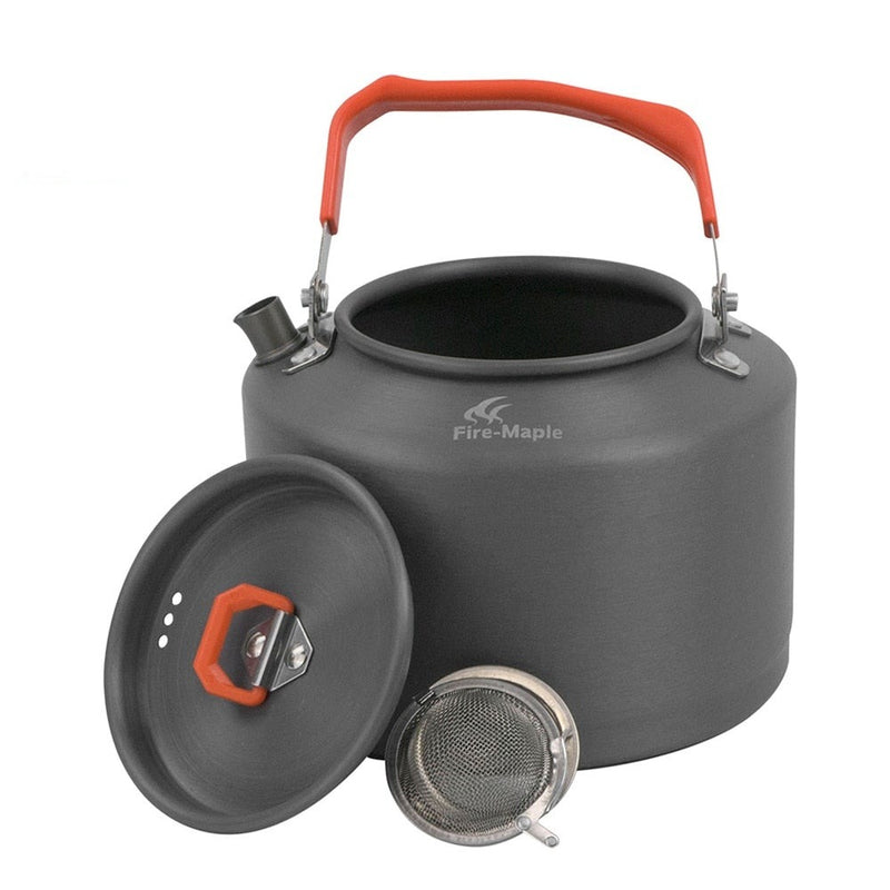 Outdoor Camping Kettle Coffee Tea Pot Camping Tools with Heat Proof Handle Tea-strainer 1.5L FMC-T4