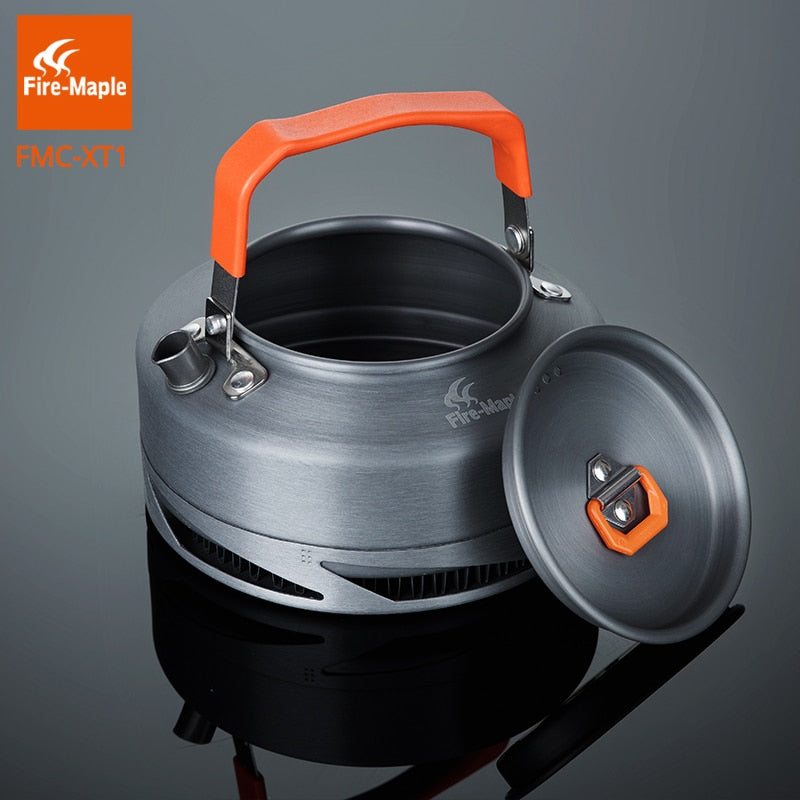Outdoor Heat Exchange Kettle Coffee Tea Pot 0.8L with Heat Proof Handle Tea Filter FMC-XT1