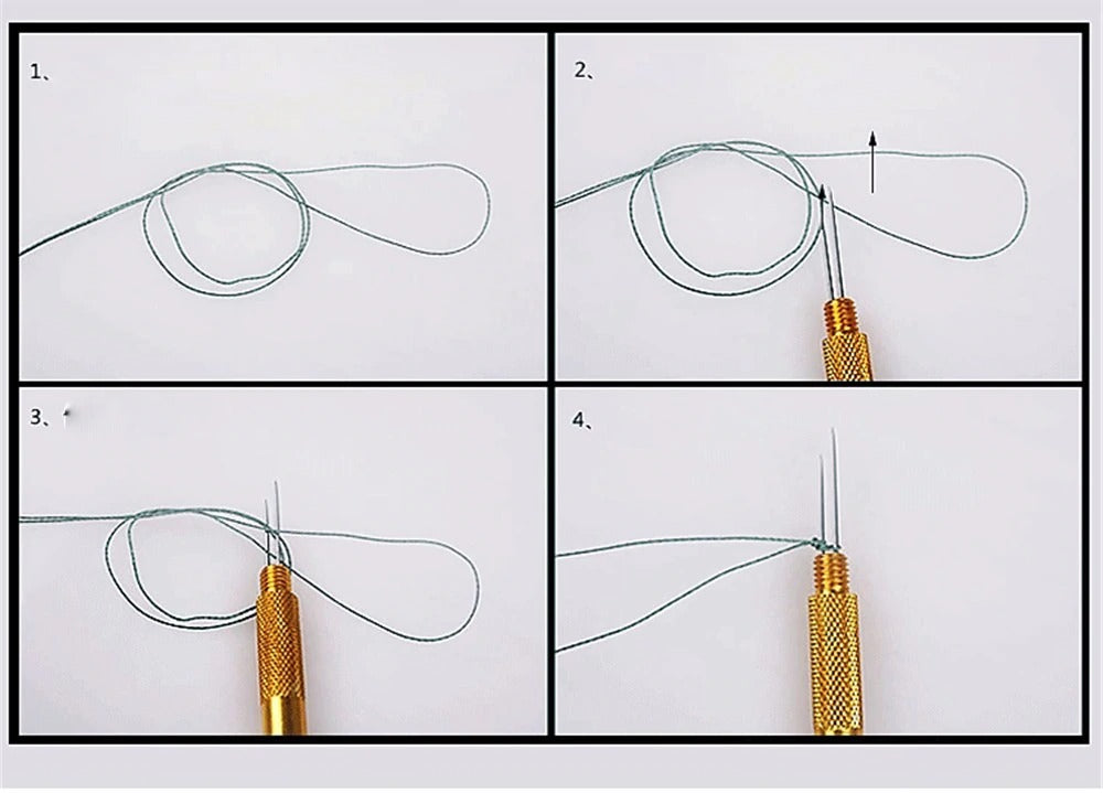 Full Metal Fishing Hook Knotting Tool & Tie Hook Loop Making Device & Hooks Decoupling