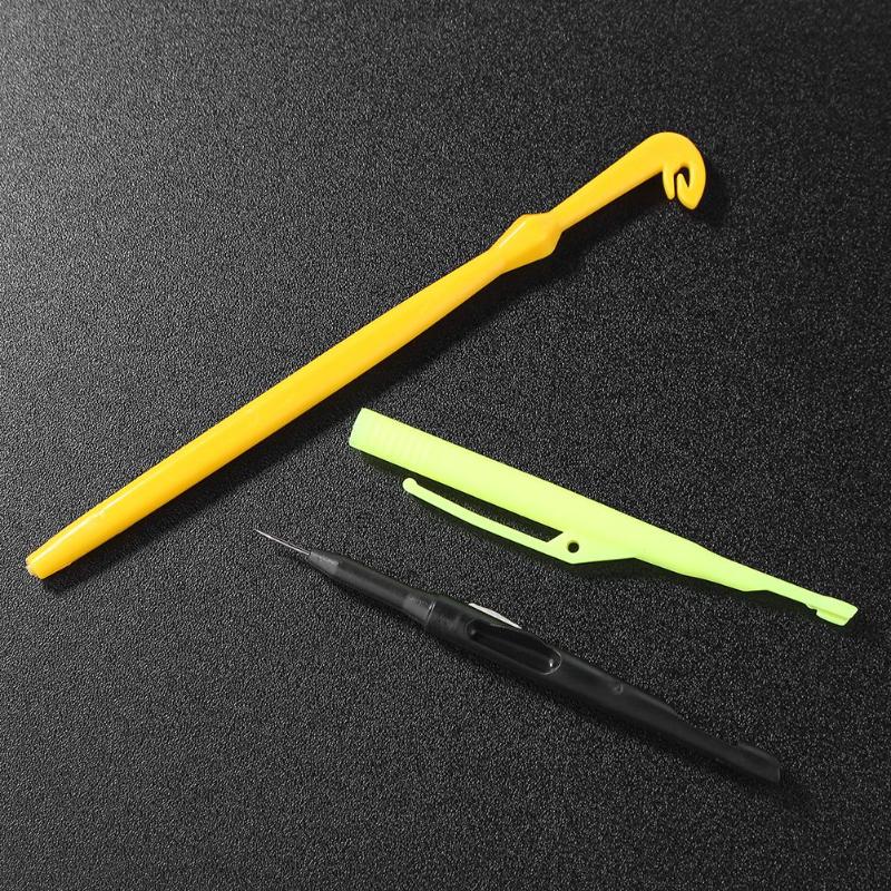 Fishing Tackle Knot Tying Tool Kit Fish Hook Remover Disgorger Unhook Extractor Knot Picker Needle Hook Tier