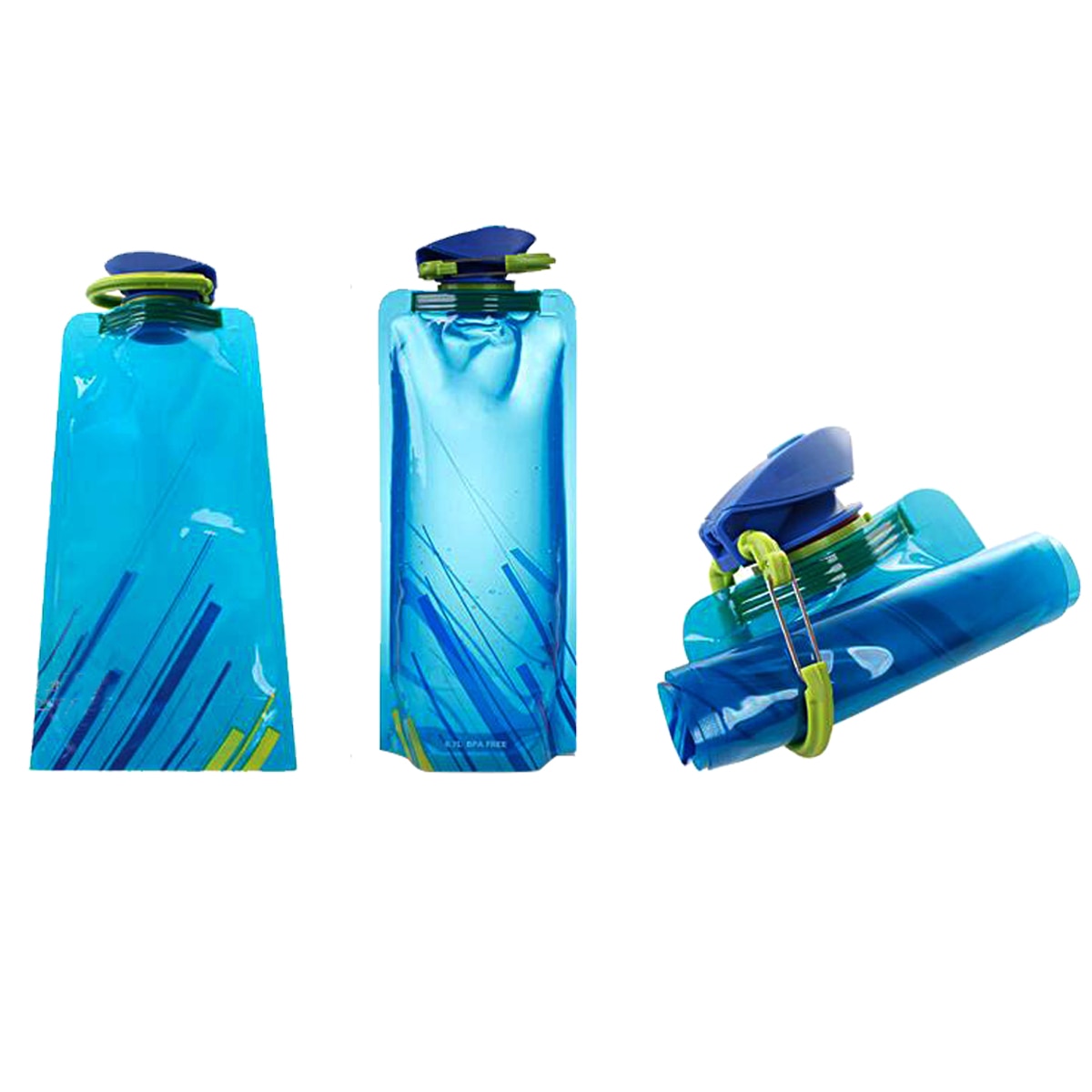 Foldable Water Bottle Outdoor Hiking Camping PE Water Bag Soft Flask Squeeze Portable