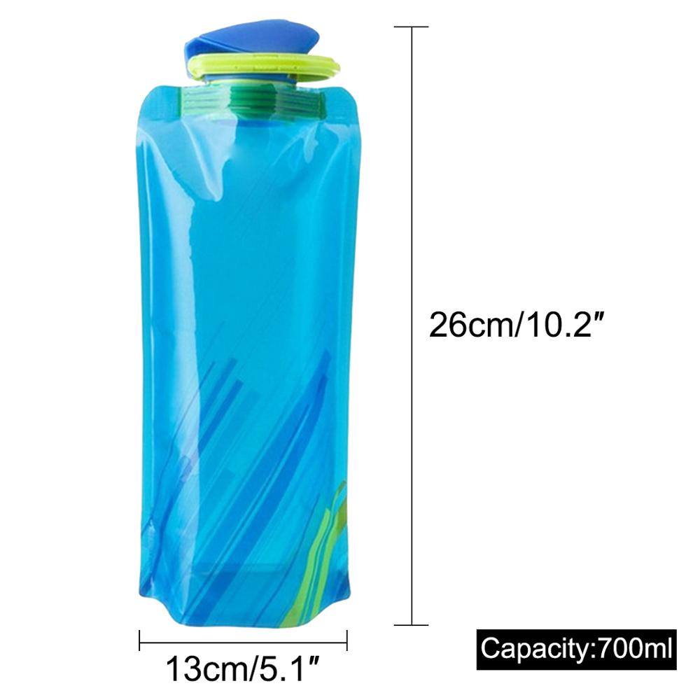 Foldable Water Bottle Outdoor Hiking Camping PE Water Bag Soft Flask Squeeze Portable