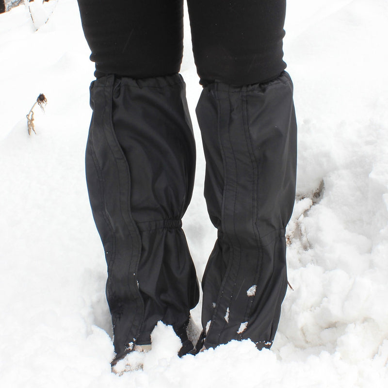 1 Pair Black Waterproof Outdoor Hiking Walking Climbing Hunting Snow Legging Gaiters