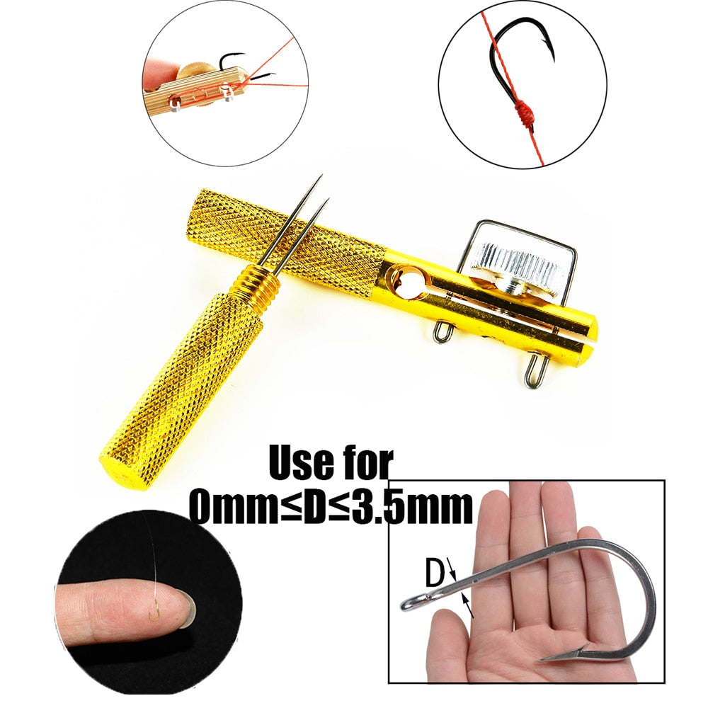 Full Metal Fishing Hook Knotting Tool & Tie Hook Loop Making Device & Hooks Decoupling