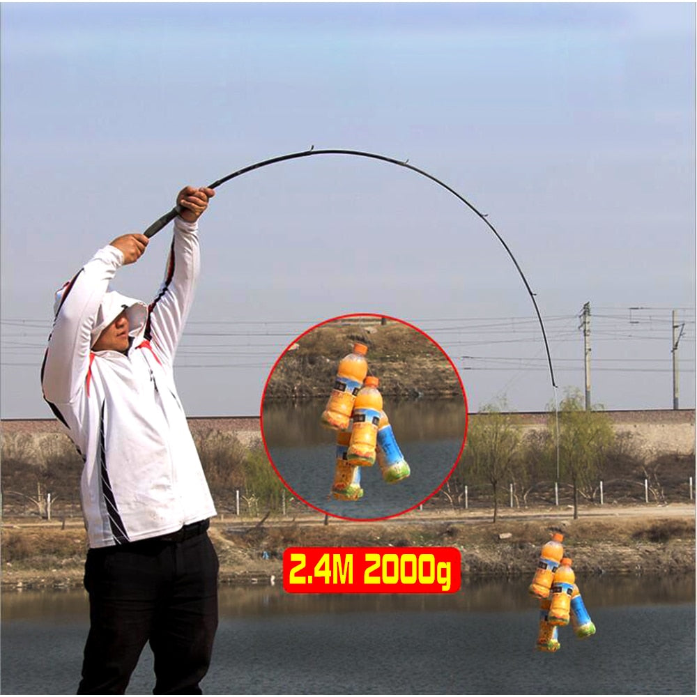 GHOTDA Telescopic Lure Fishing Rod 1.6/1.8/2.1/2.4 M Ultralight Carbon Fiber Spinning Fishing Rod Lure weight 10-30 G