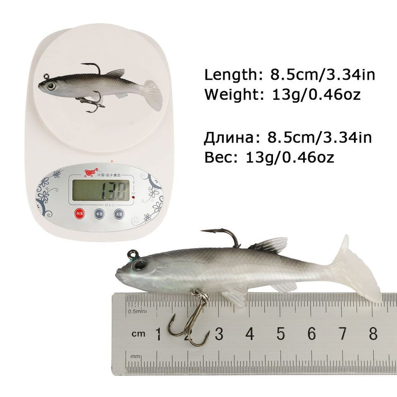 Goture 5 Pieces Soft Fishing Lure Wobbler Swimbait Silicone Isca Artificial Bait Carp Fishing Lead Jig Fish Pesca 13g/8.5cm