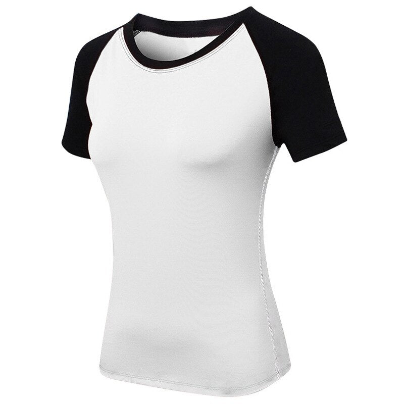 Gym T shirt Compression Tights Women's Sport T-shirt Dry Quick Running Short Sleeve T-shirts Fitness