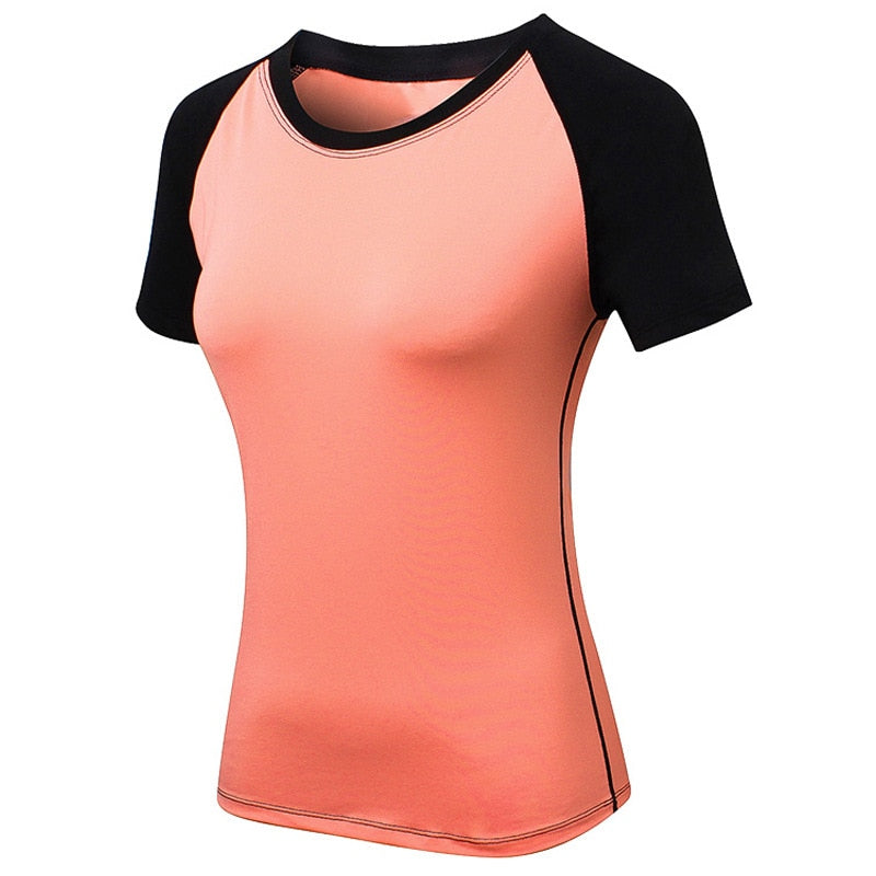 Gym T shirt Compression Tights Women's Sport T-shirt Dry Quick Running Short Sleeve T-shirts Fitness