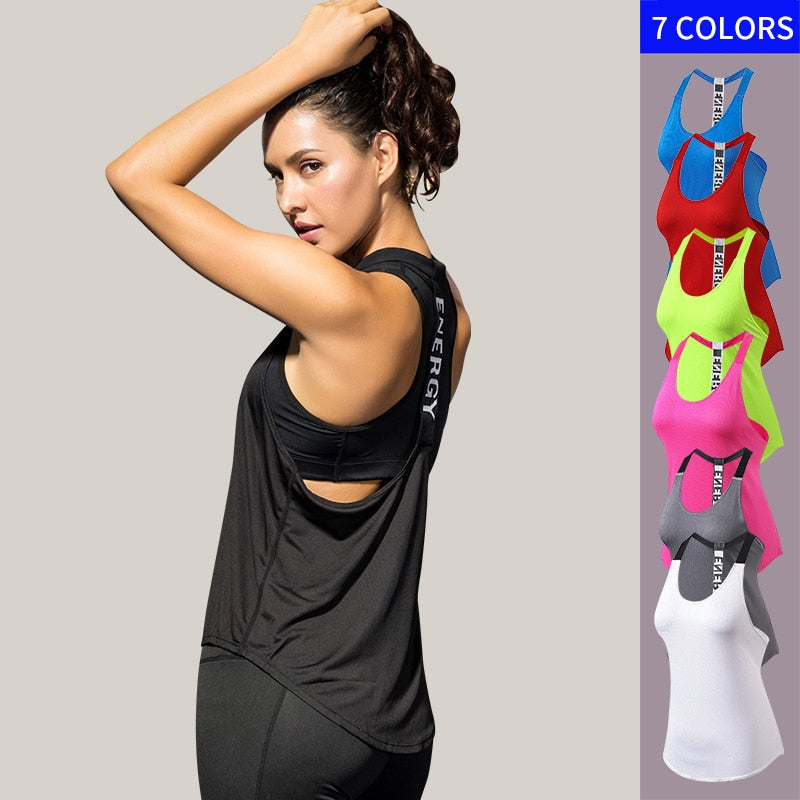 Gym Top Black Sleeveless Yoga Top Gym Women Shirt Fitness T-Shirts Dry Workout Tops Sports Tops